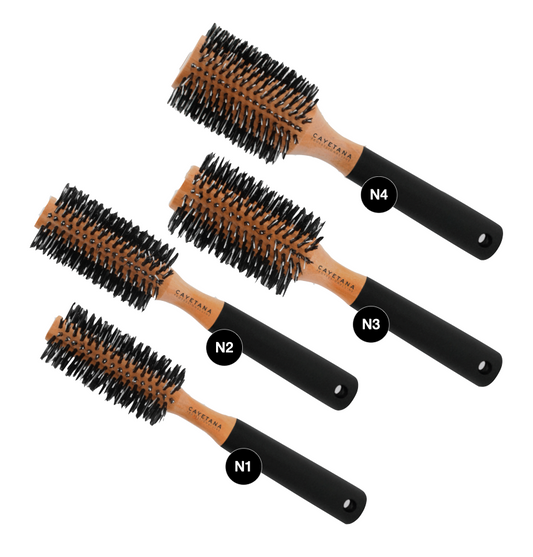 Neceser x4 Cepillos de Cabello Penacho Madera Profesional