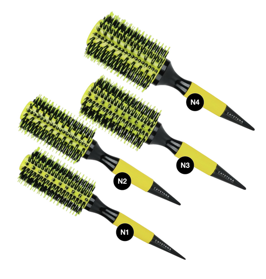 Neceser x4 Cepillos de Cabello Mixtos Madera